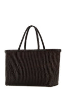 Dragon Diffusion Dark Brown Leather B Weave Bucket Bag
