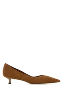 Stuart Weitzman Camel Suede Eva 35 Pumps