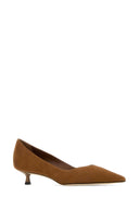 Stuart Weitzman Camel Suede Eva 35 Pumps