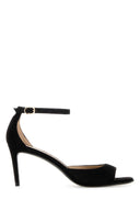 Stuart Weitzman Black Suede Nudistia Sandals