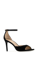 Stuart Weitzman Black Suede Nudistia Sandals