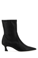 Stuart Weitzman Black Leather Vinnie Ankle Boots