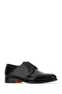 Santoni Black Leather Ensley Lace Up Shoes