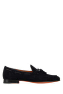 Mocassini Santoni in camoscio blu notte