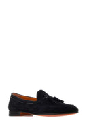 Mocassini Santoni in camoscio blu notte