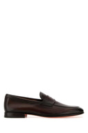 Santoni Dark Brown Leather Sullivan Loafers