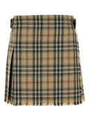 Minispódnica z haftowanej wełny Burberry