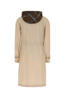 Burberry Cream Stretch Nylon Newbury Parka Coat
