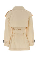 Burberry Ivory Cotton Fitzrovia Trench Coat