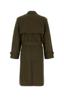 Burberry Olive Green Cotton Trench Coat