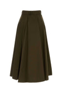 Burberry Olive Green Cotton Skirt
