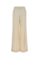 Loulou De Saison Ivory Satin Lars Wide Leg Pant