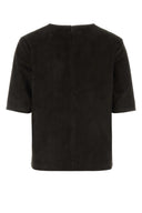 Loulou De Saison Brown Suede T Shirt