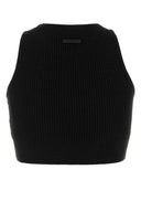 Fear Of God Essential Black Polyester Blend Crop Top