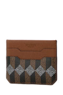 Au Depart Printed Leather Card Holder