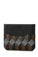 Au Depart Printed Leather Card Holder