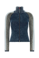 Diesel Denim Blue Cotton Cardigan