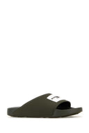 Givenchy Army Green Rubber Label Slippers