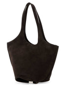 The Attico Dark Brown Suede Medium La Scoop Shoulder Bag