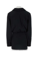 The Attico Black Stretch Poplin Mini Dress