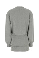 The Attico Grey Stretch Cotton Sweatshirt Mini Dress