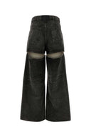 The Attico Dark Grey Denim Wide Leg Jeans