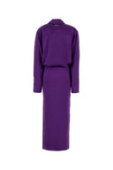 The Attico Purple Satin Shirt Dress