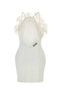 The Attico White Stretch Cady Mini Dress