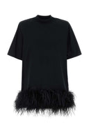 The Attico Black Cotton T Shirt Dress