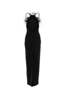 The Attico Black Stretch Cady Long Dress