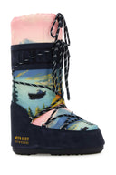 Moon Boot Printed Canvas And Suede Moon Boot X Guest In Residence Icon Boots