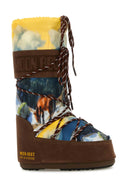 Moon Boot Printed Canvas And Suede Moon Boot X Guest In Residence Icon Boots