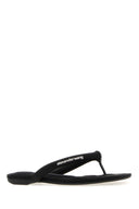 Alexander Wang Black Fabric Jenna Thong Slippers