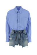 Alexander Wang Embroidered Denim And Stretch Poplin Jumpsuit