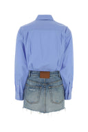 Alexander Wang Embroidered Denim And Stretch Poplin Jumpsuit