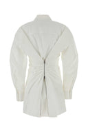 Alexander Wang White Stretch Poplin Shirt Dress