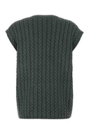 Loewe Khaki Stretch Wool Oversize Vest