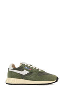 Autry Army Green Fabric And Suede Reelwind Sneakers
