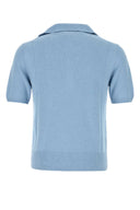 Dolce & Gabbana Light Blue Cotton Blend Polo Shirt