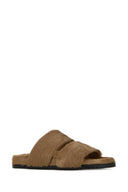 Dolce & Gabbana Camel Calf Hair Dg Casual Slippers