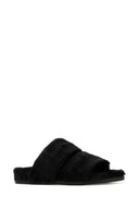 Dolce & Gabbana Black Calf Hair Dg Casual Slippers