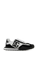 Dolce & Gabbana Two Tone Canvas And Suede Dg Athletic Sneakers