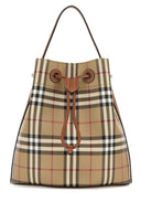 Burberry bedruckte Canvas-Beuteltasche mit Karomuster