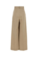 Anine Bing Beige Stretch Cotton Wide Leg Lout Pant