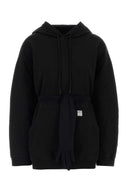 Mm6 Maison Margiela Black Cotton Mini Sweatshirt Dress