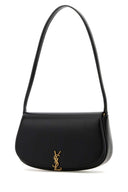 Bolso de hombro Demi Lune de cuero negro de Saint Laurent