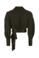 Zimmermann Olive Green Silk Blouse