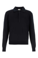 Saint Laurent Midnight Blue Silk Blend Polo Shirt