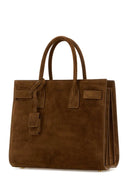 Saint Laurent Brown Suede Sac De Jour Handbag