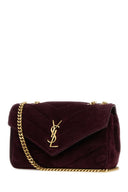 Saint Laurent Aubergine Suede Small Lou Lou Shoulder Bag